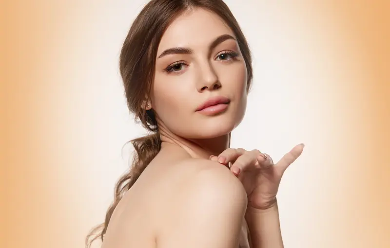 Perfect slim toned young body of brunette sensual girl, fit woman at studio. The fitness, diet, sports, plastic surgery and aesthetic cosmetology concept. Long legs.